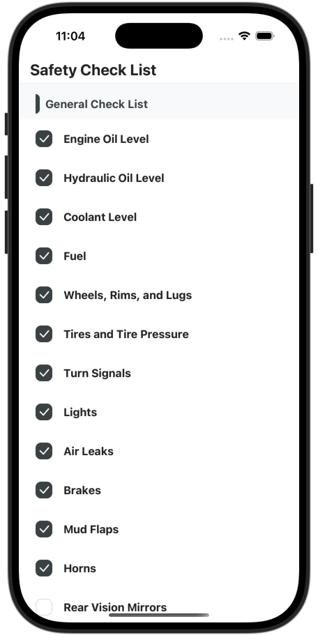 Driver Checklist